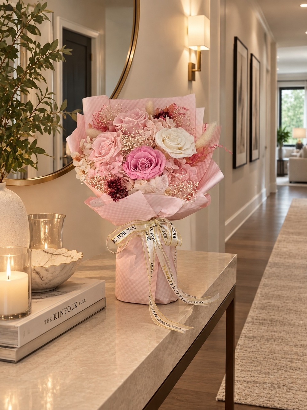 Elegant Pink and White Floral Bouquet